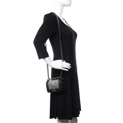 Chanel Galuchat Stingray Mini Boy Flap Black Silver 2 of 9