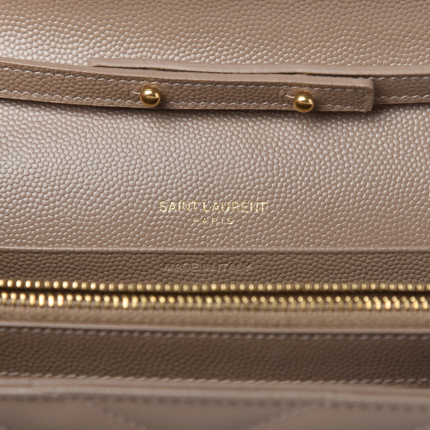 Grain De Poudre Matelasse Chevron Monogram Chain Wallet Light Taupe