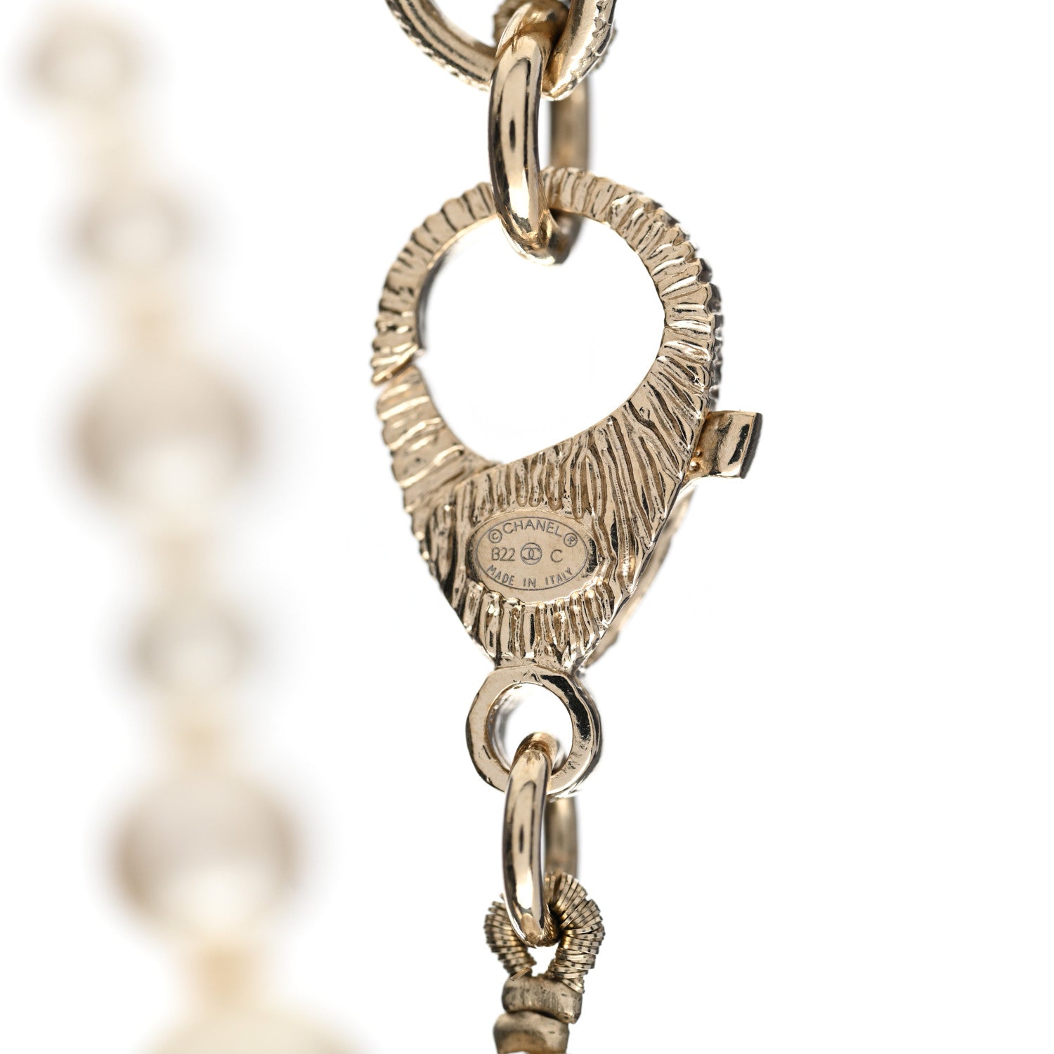 Chanel Pearl Crystal CC Camellia Short Necklace Gold 5 of 6