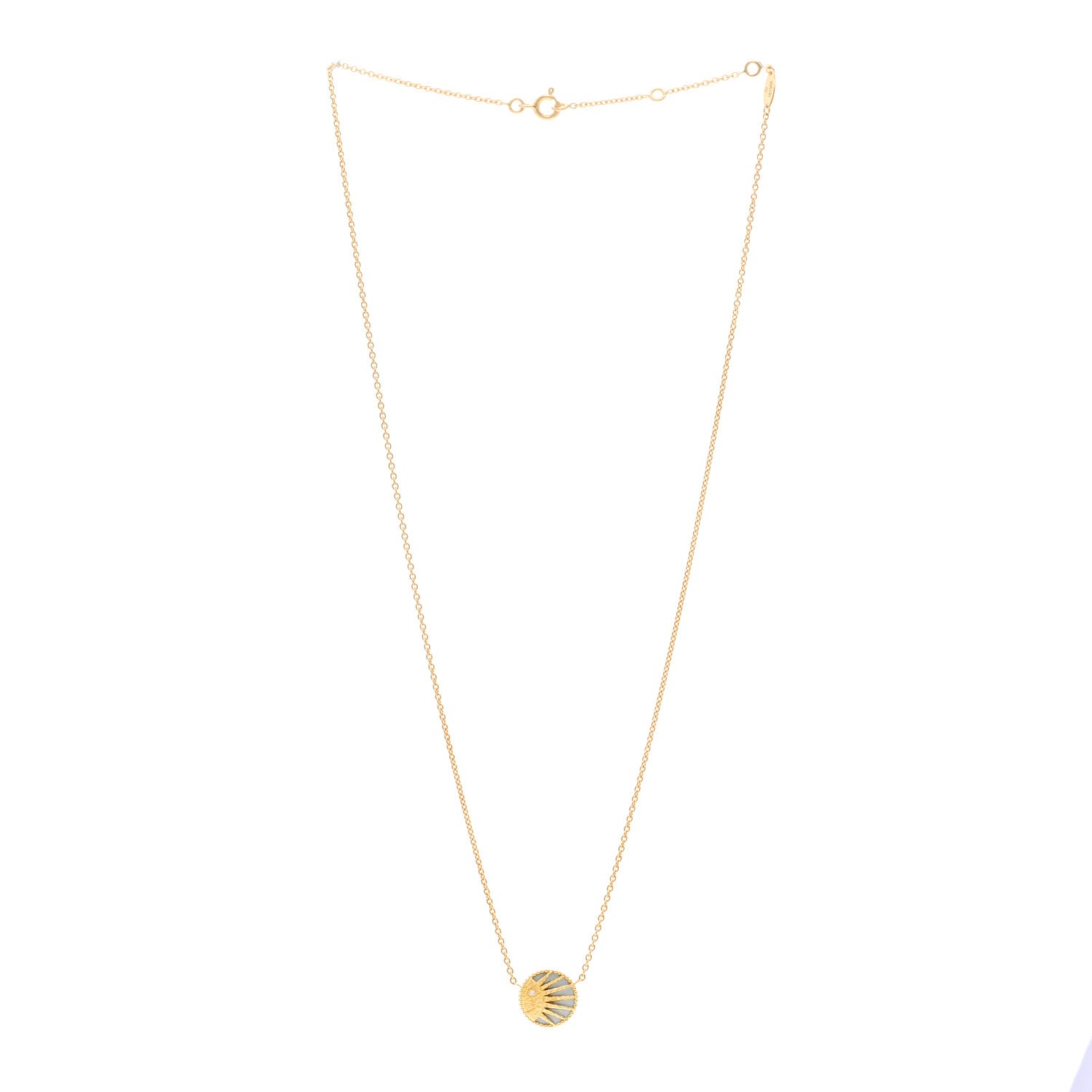 Christian Dior 18K Yellow Gold Diamond Black Onyx Mother of Pearl Rose Celeste Pendant Necklace 3 of 6