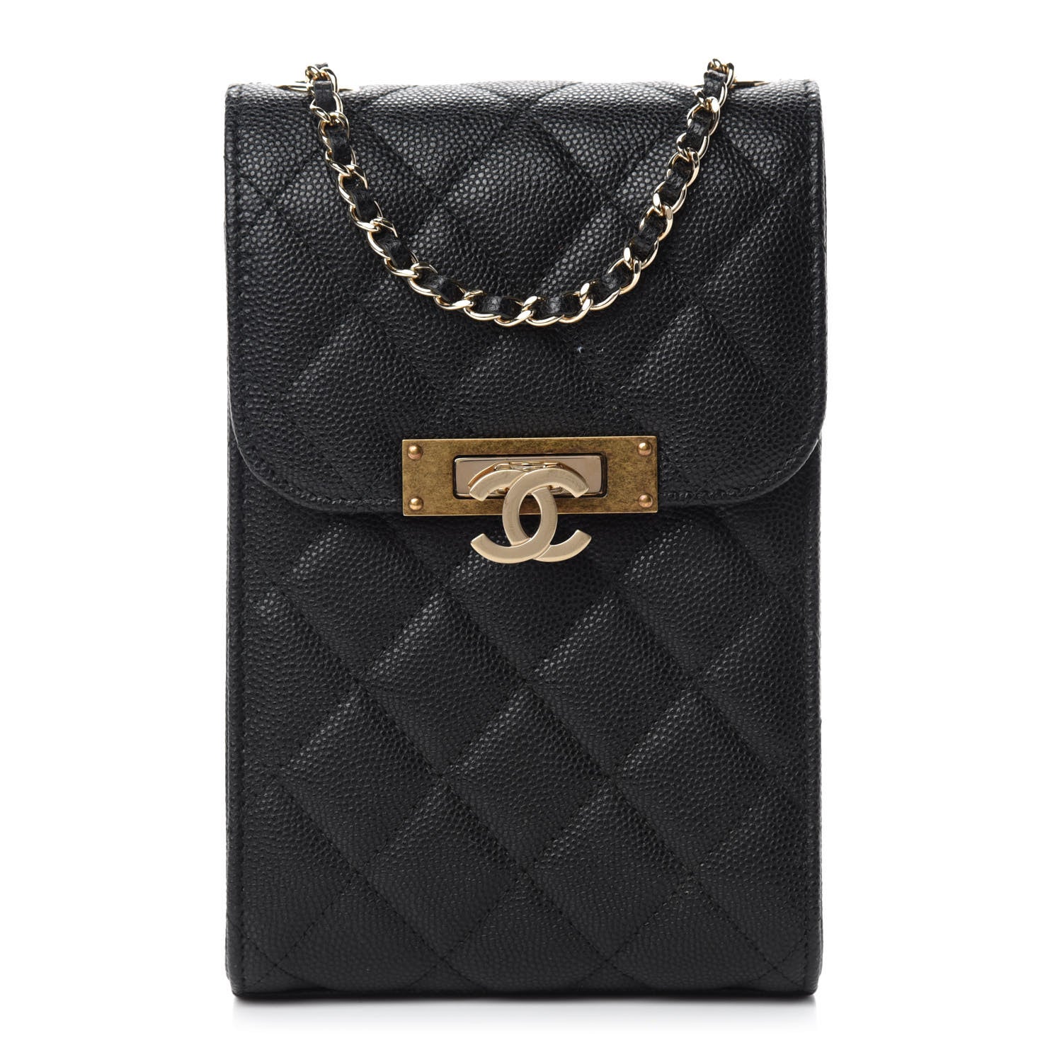 Chanel Caviar Quilted Golden Class Phone Holder Black 1 of 12