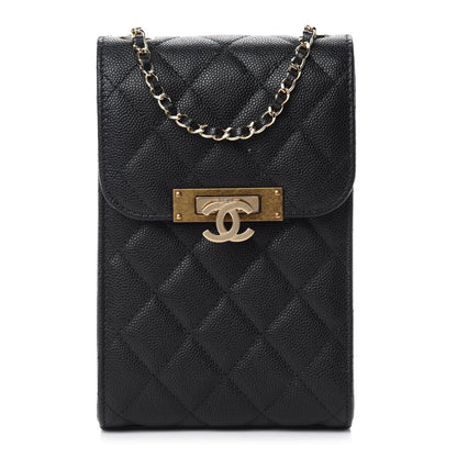 Chanel Caviar Quilted Golden Class Phone Holder Black 1 of 12