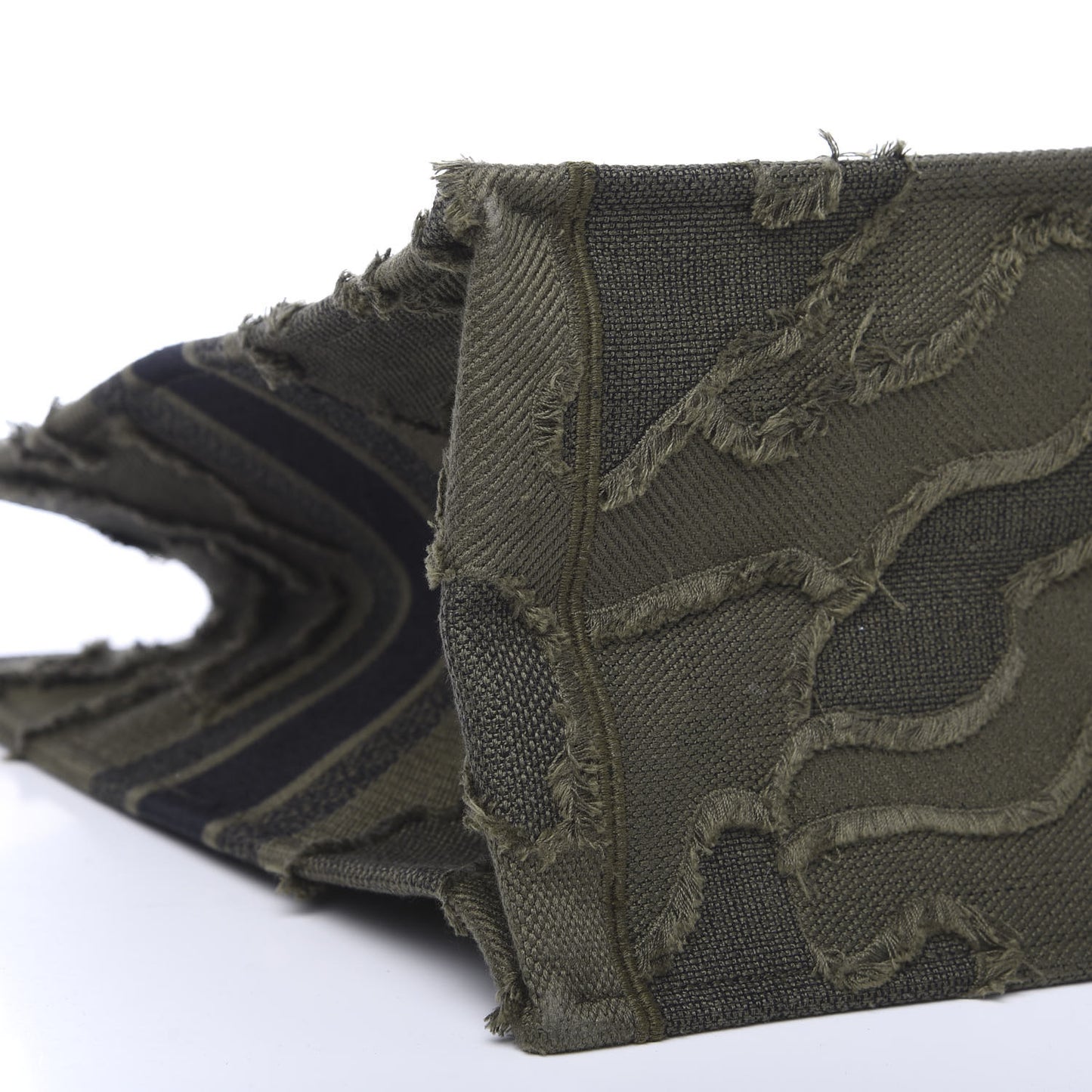Canvas Embroidered Camouflage Book Tote Green