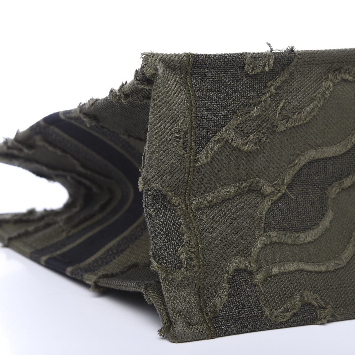 Christian Dior Canvas Embroidered Camouflage Book Tote Green 9 of 11