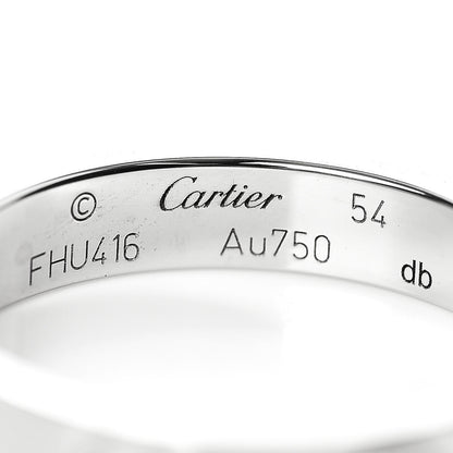 Cartier 18K White Gold 3.5mm LOVE Wedding Band Ring 54 6.75 4 of 5