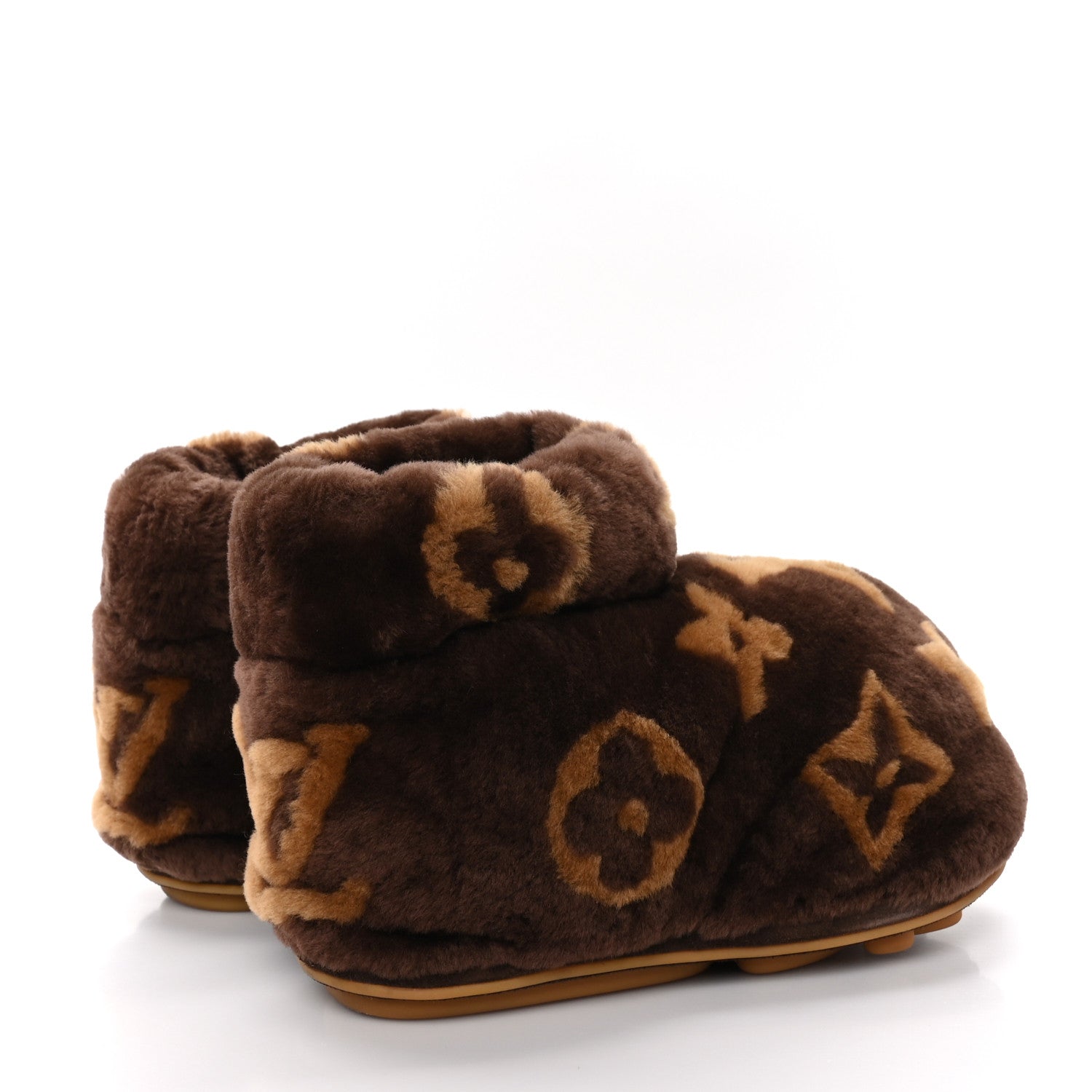 Louis Vuitton Shearling Monogram LV Footprint Low Boot 7/8 Brown 4 of 8