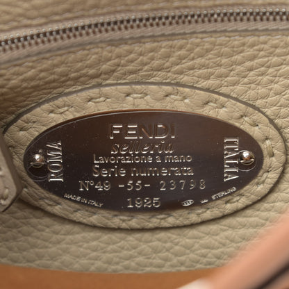 Fendi Cuoio Romano Selleria Bi-Color Mini Peekaboo Iconic Satchel Mou Milk 8 of 14