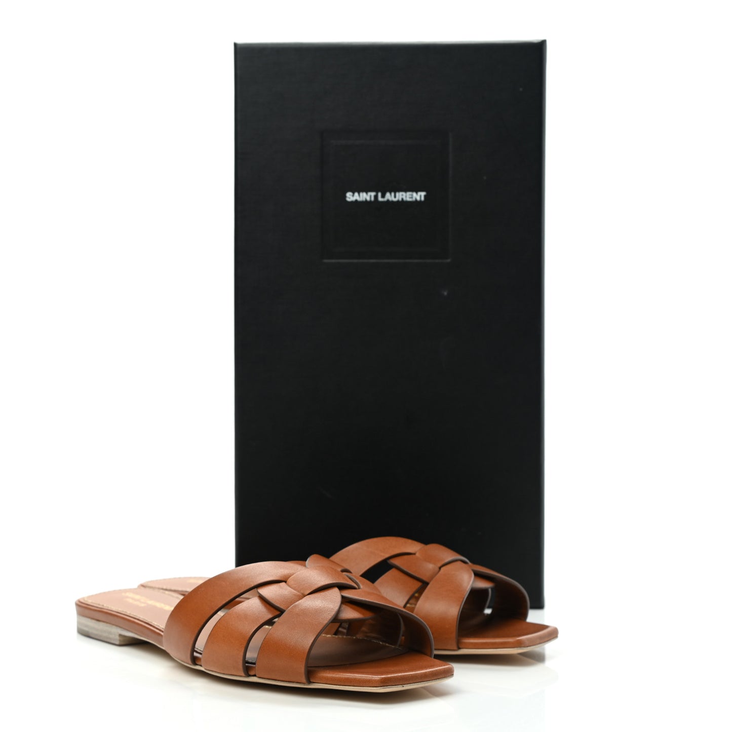 Calfskin Tribute 05 Slide Sandals 38 Amber