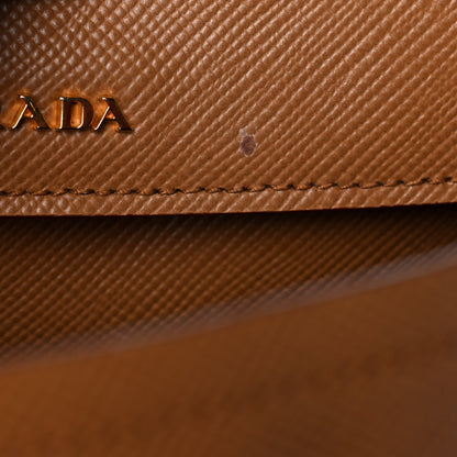 Prada Saffiano Cuir Medium Double Handle Bag Caramel Fuoco 14 of 14