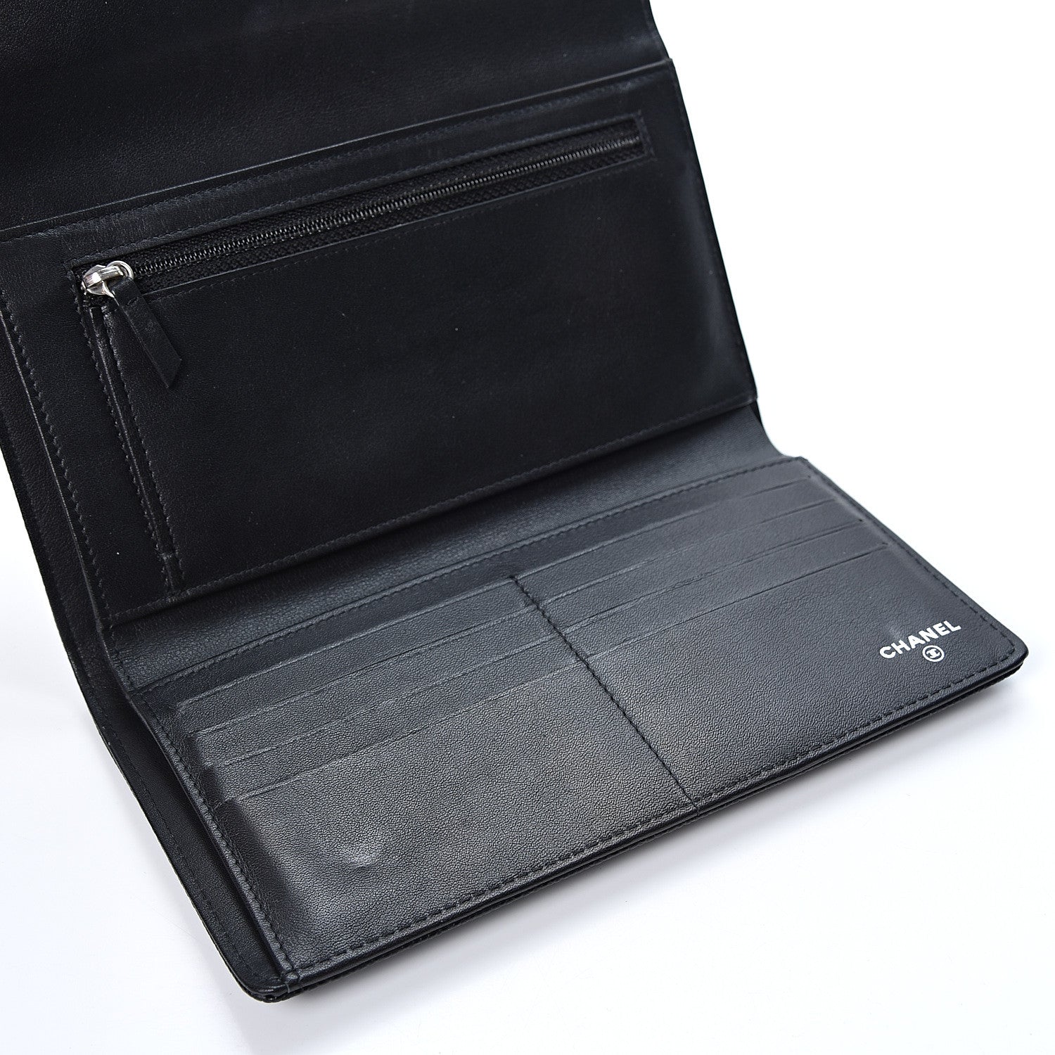 Chanel Caviar Timeless CC Large Gusset Flap Wallet Black 4 of 12