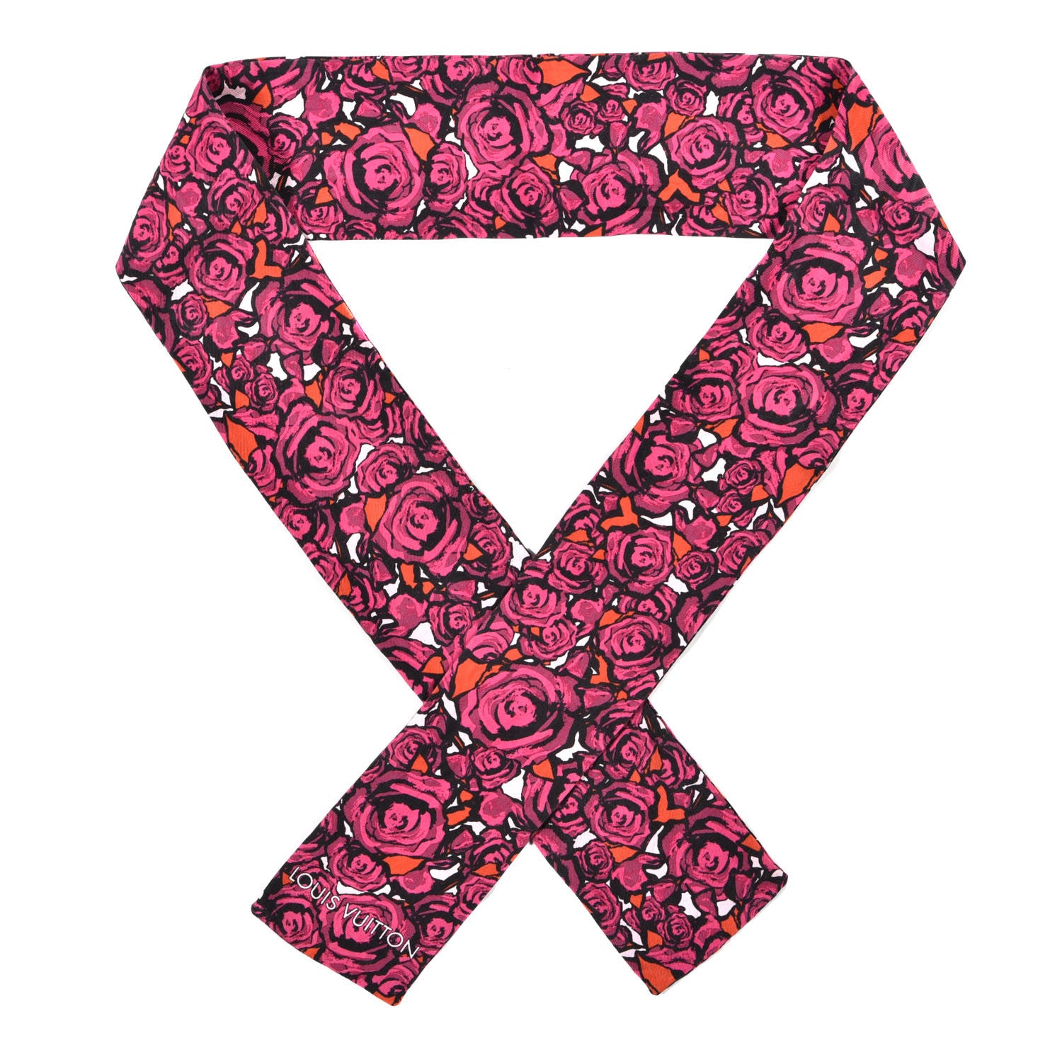 Louis Vuitton Silk Rock'n'Roses Bandeau Berry 2 of 6
