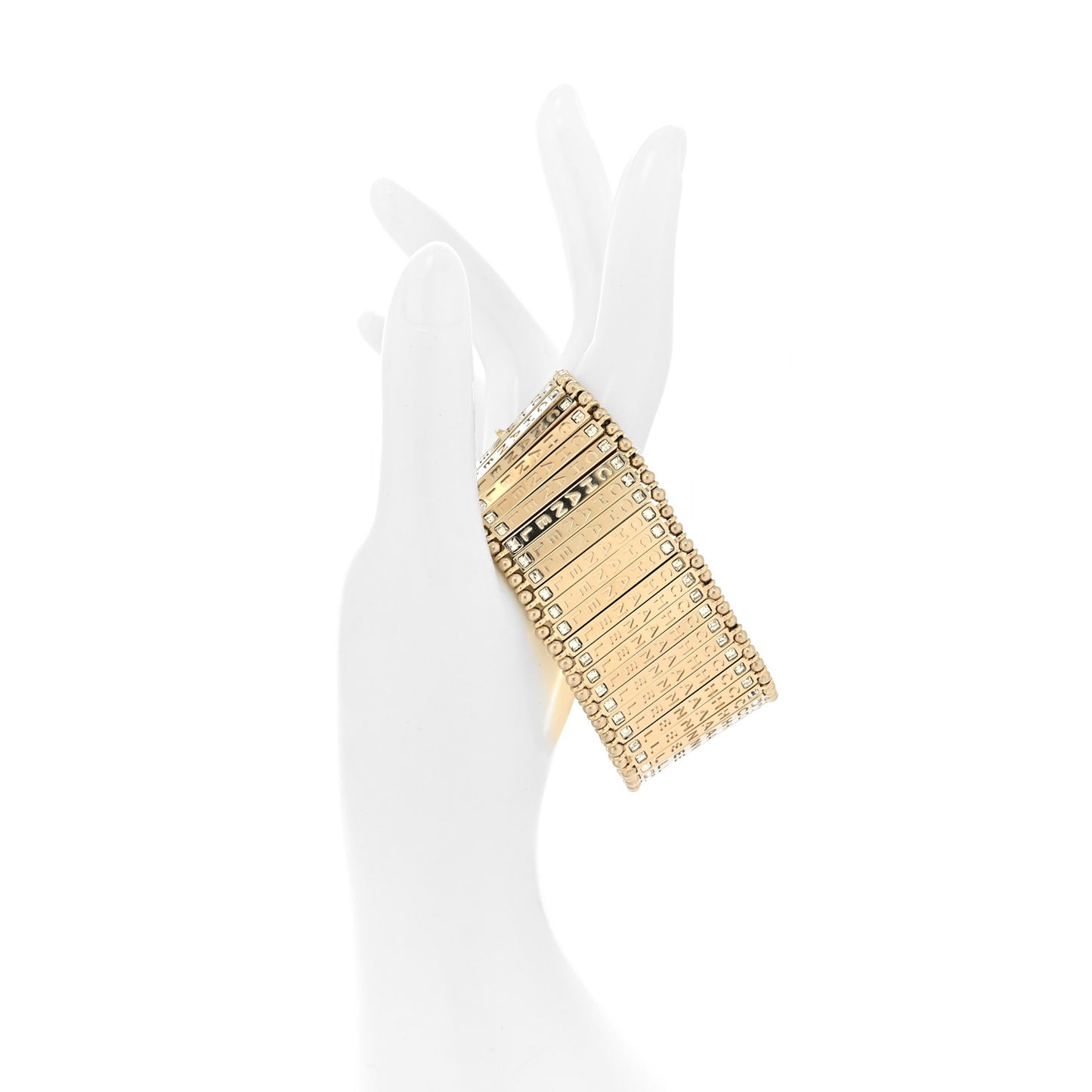 Crystal CC Wide Link Bracelet Gold Silver