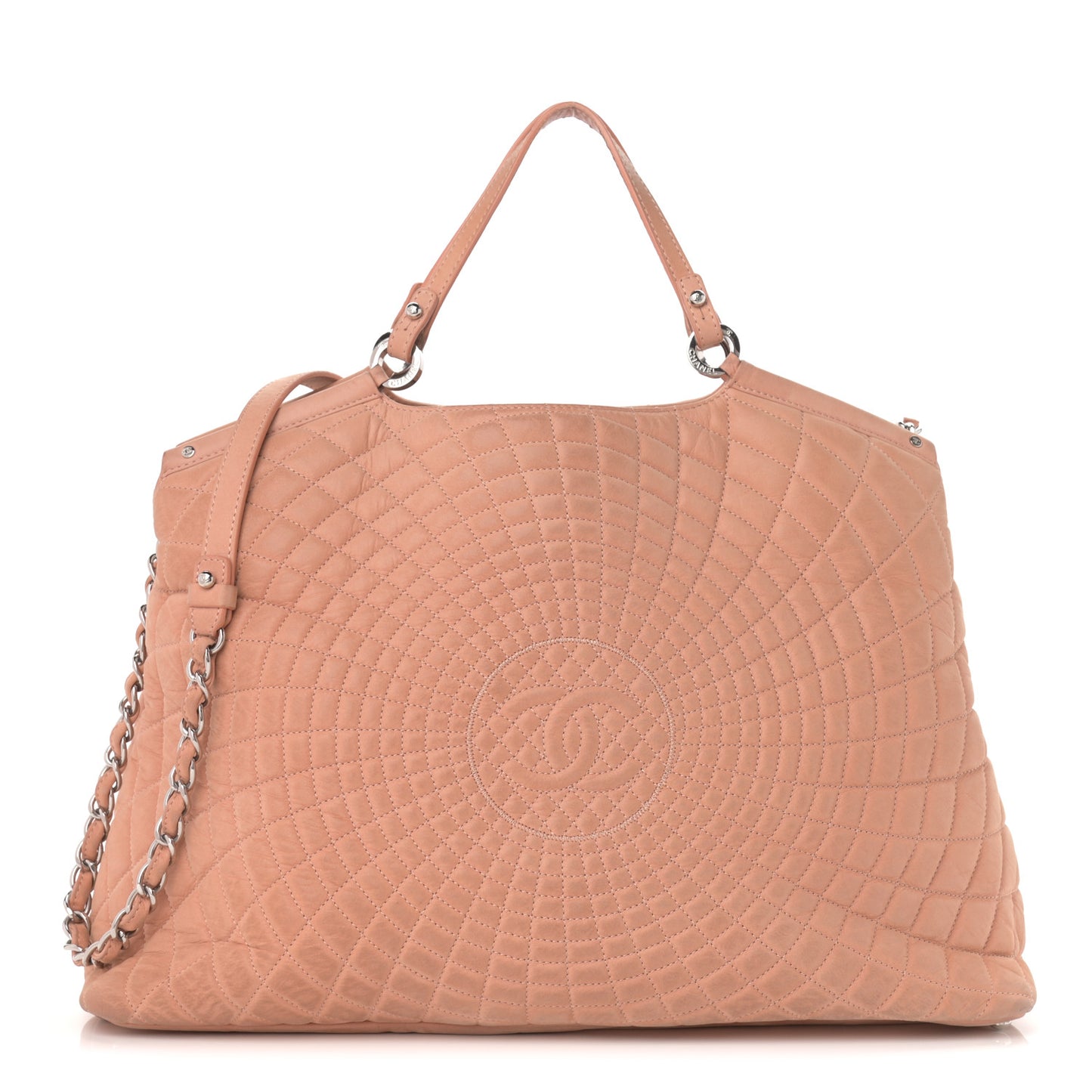 Iridescent Calfskin Large Sea Hit Tote Pink