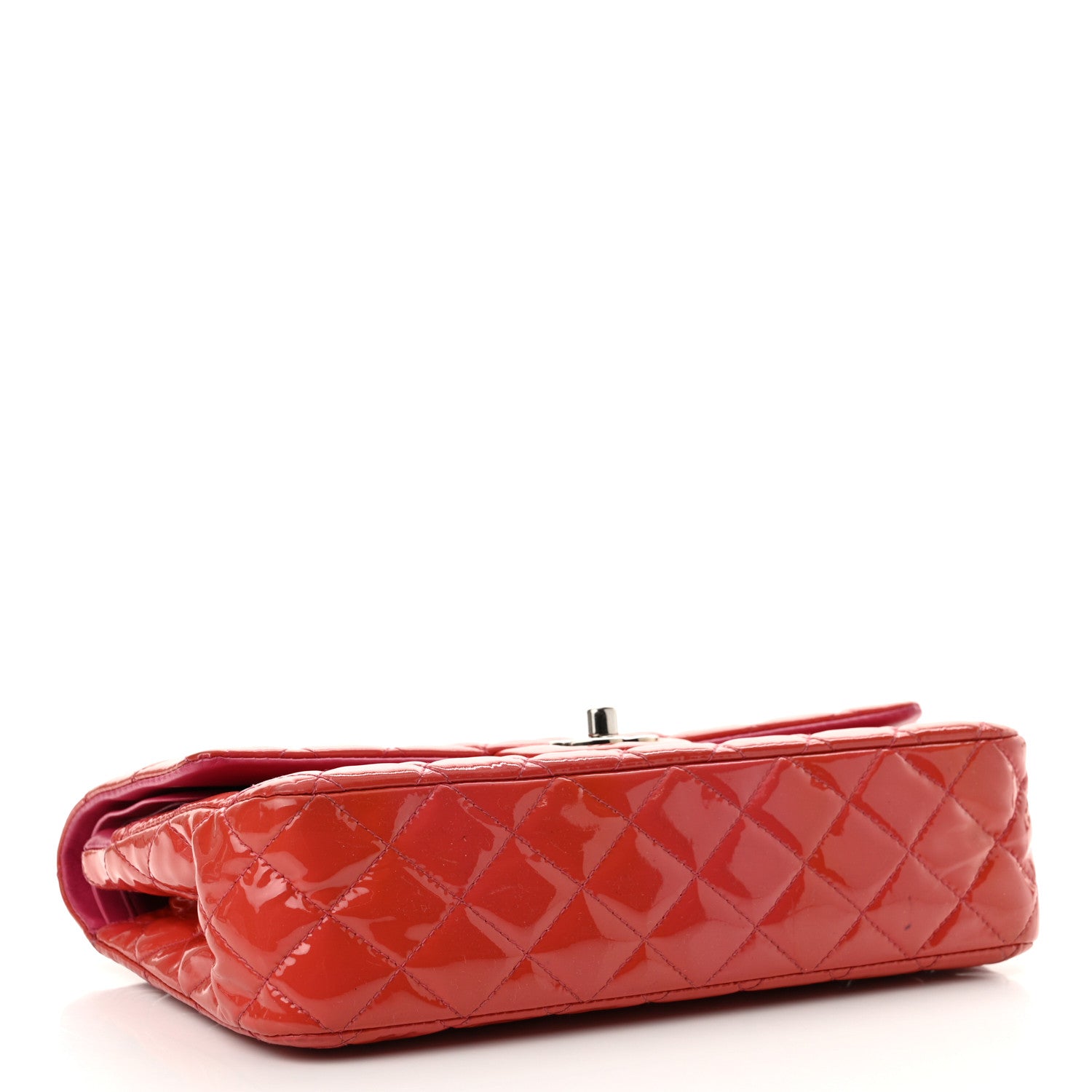 Chanel Patent Quilted Medium Double Flap Dark Pink 4 of 15