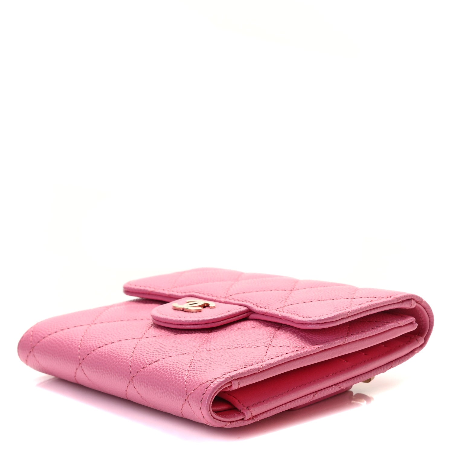 Chanel Caviar Quilted Compact Flap Wallet Pink 5 of 6