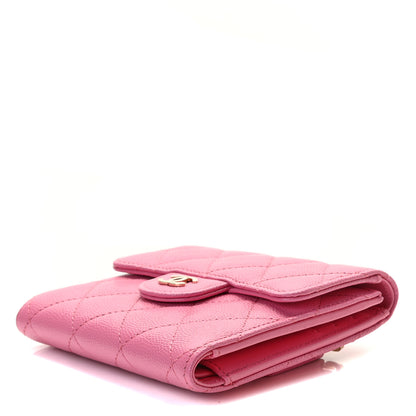 Chanel Caviar Quilted Compact Flap Wallet Pink 5 of 6