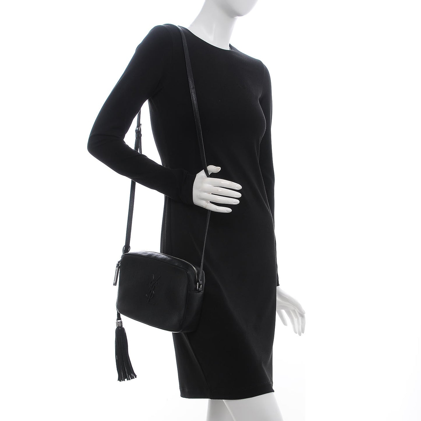 Lambskin Monogram Small Lou Camera Bag Black