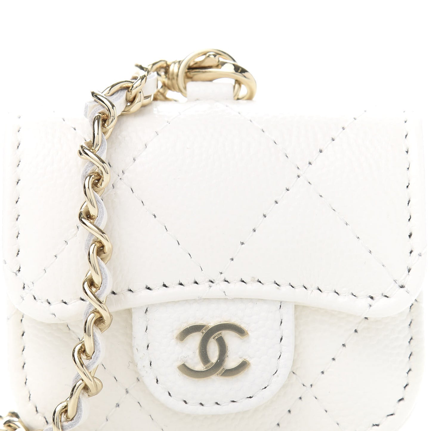 Caviar Quilted Airpods Pro Case White