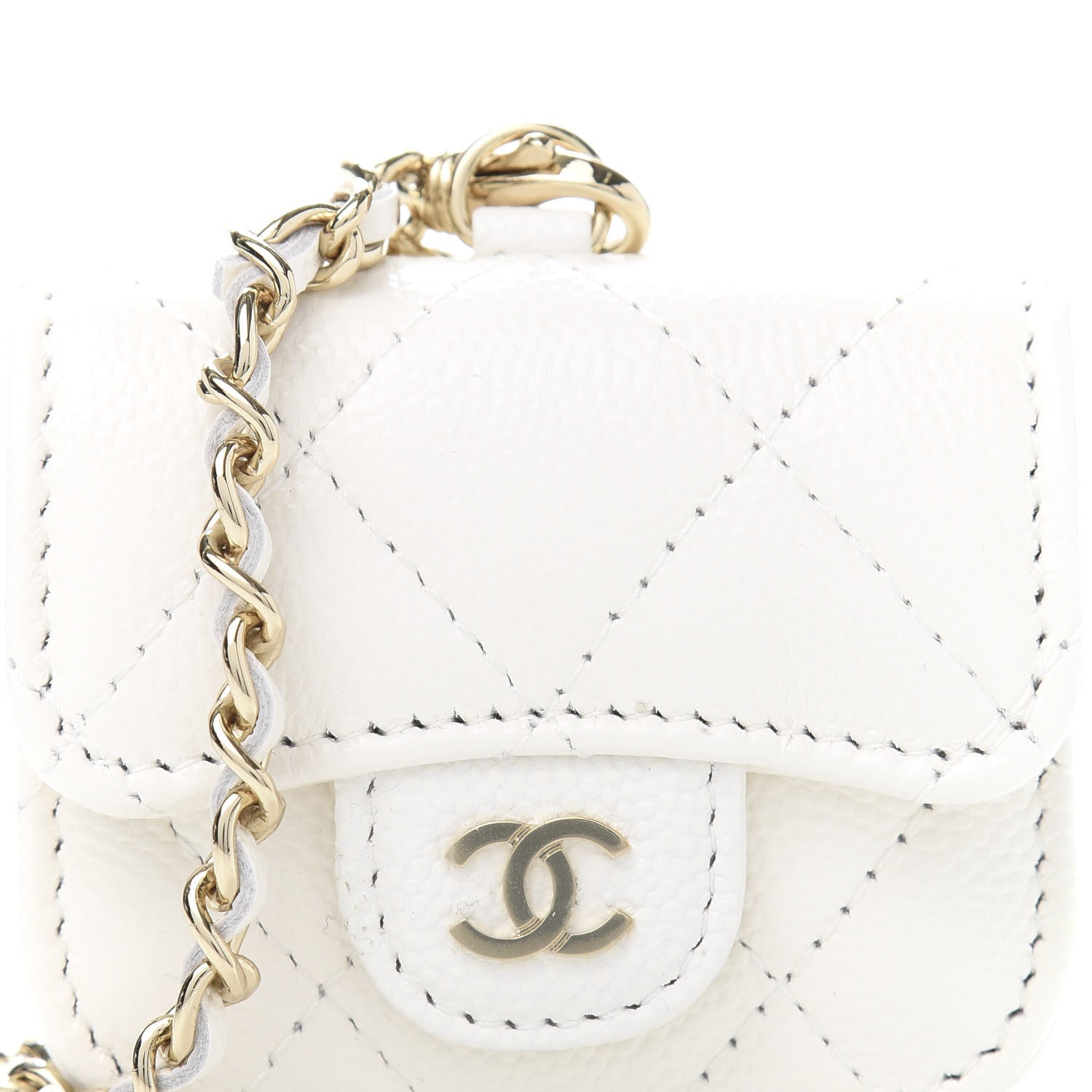 Chanel Caviar Quilted Airpods Pro Case White 11 of 12