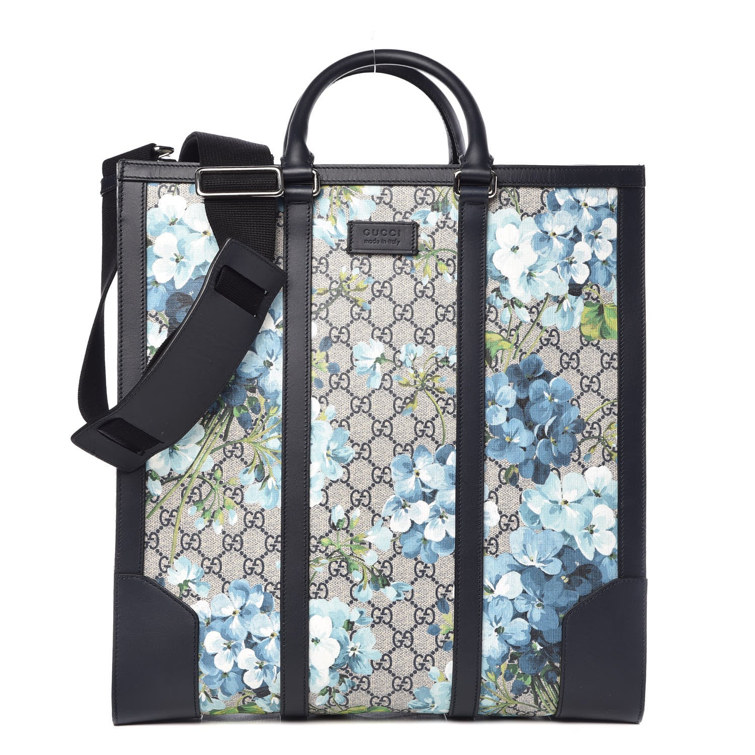 Gucci GG Supreme Monogram Blooms Vertical Tote Blue 1 of 16