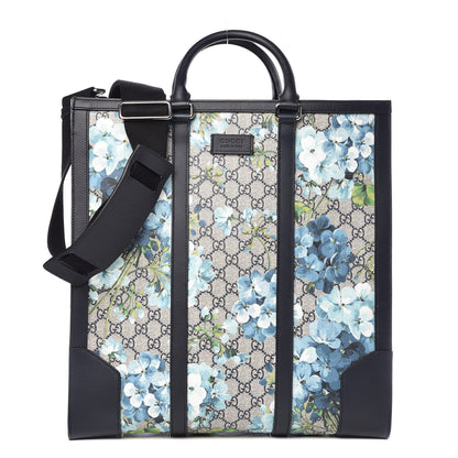 Gucci GG Supreme Monogram Blooms Vertical Tote Blue 1 of 16