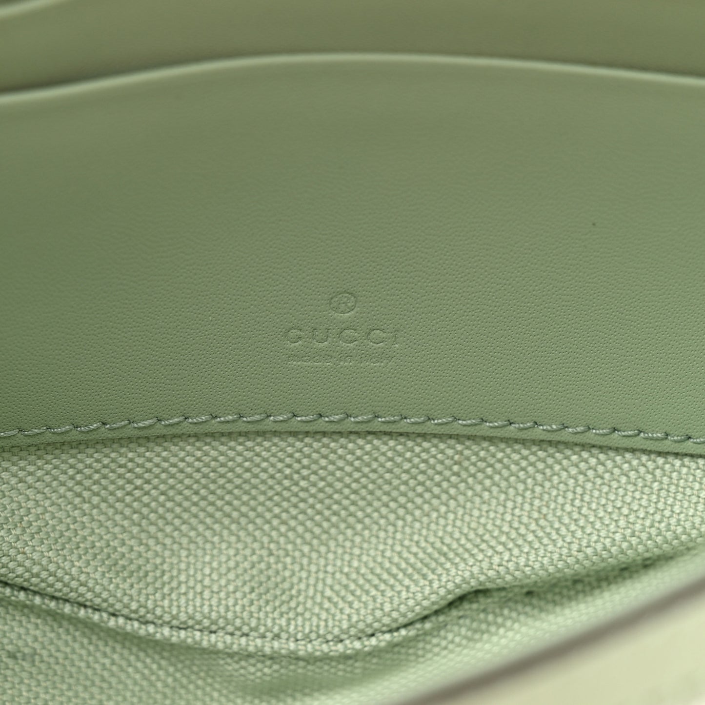 Denim GG Monogram Calfskin Mini Ophidia Flap Shoulder Bag Pale Green