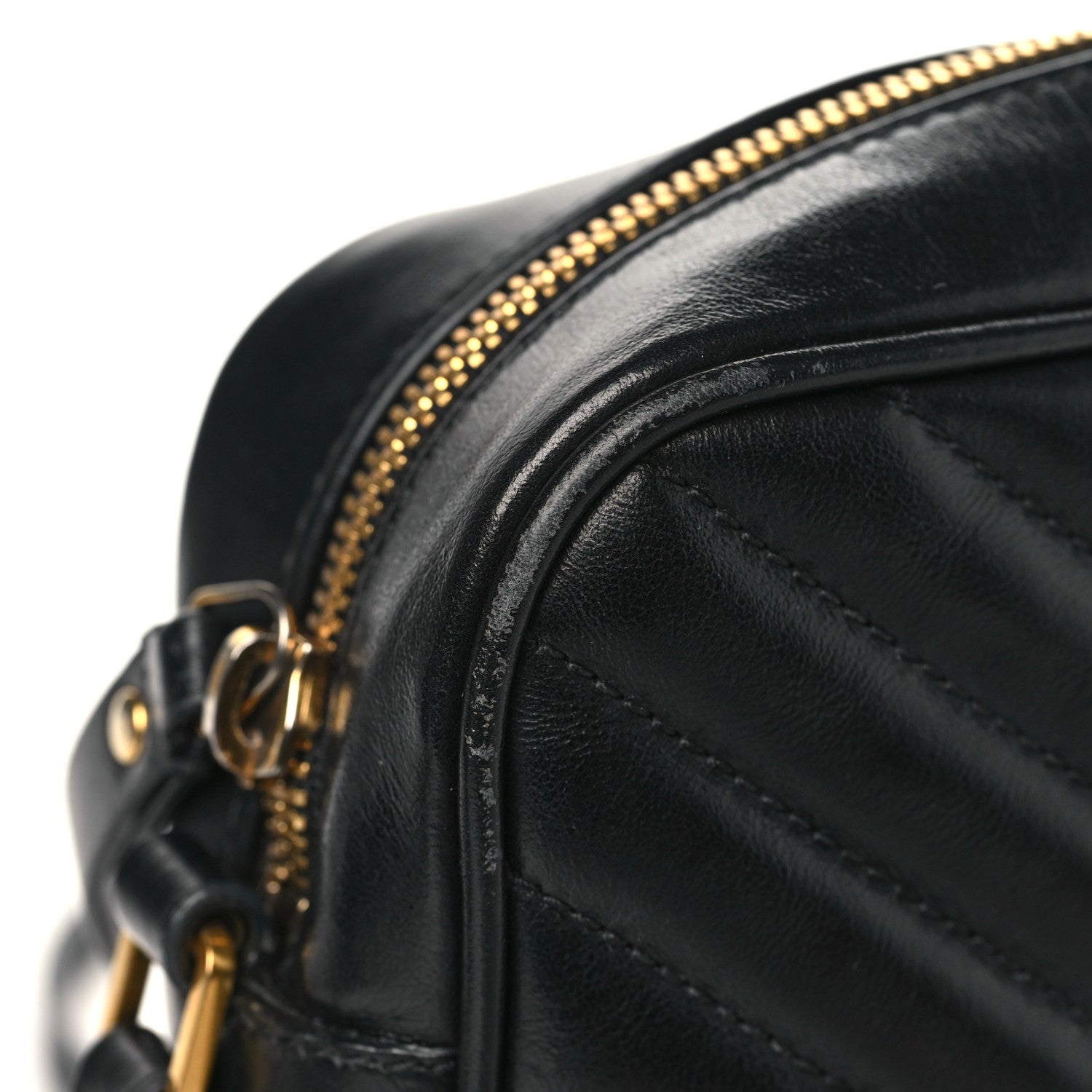 Saint Laurent Calfskin Matelasse Monogram Lou Camera Bag Black 10 of 16