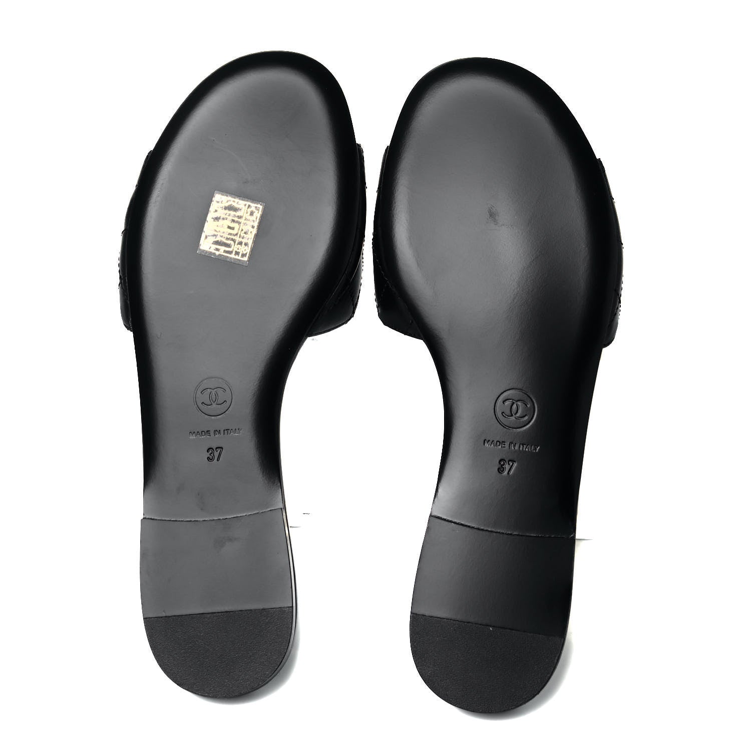 Chanel Lambskin Quilted CC Turnlock Sandals 37 Black 5 of 8