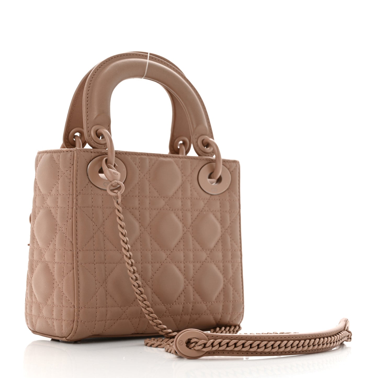Ultra Matte Calfskin Cannage Mini Lady Dior Light Beige