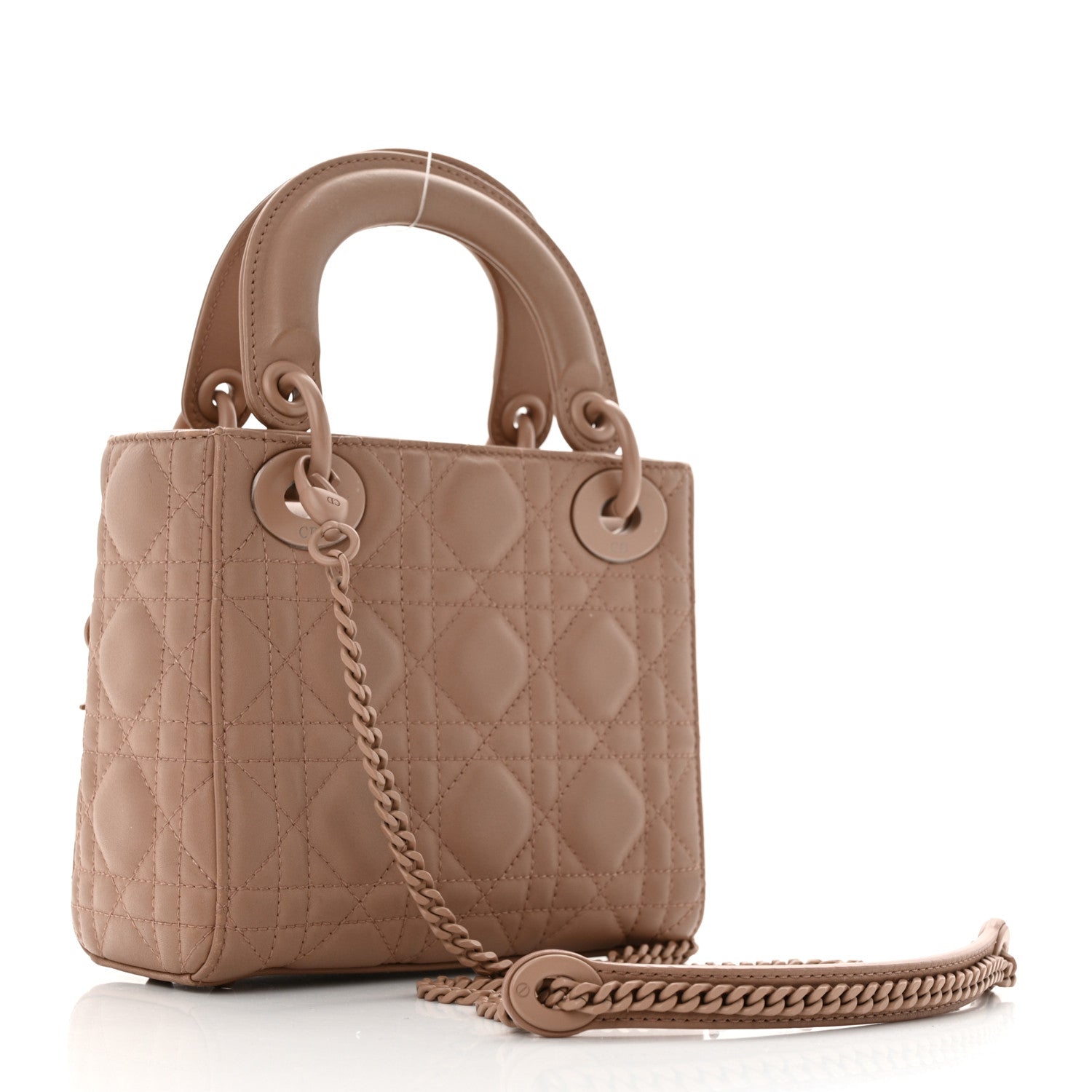 Christian Dior Ultra Matte Calfskin Cannage Mini Lady Dior Light Beige 2 of 10