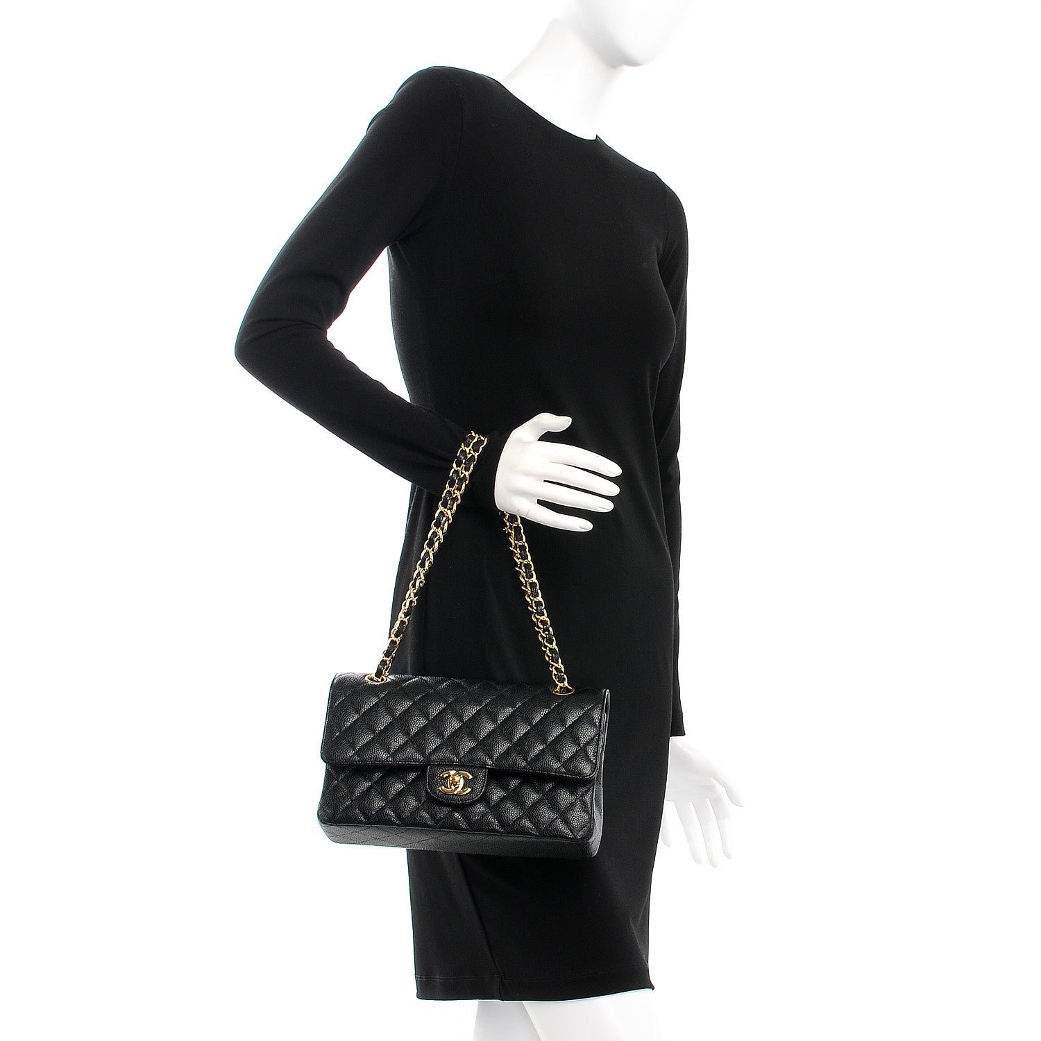 Chanel Caviar Quilted Medium Double Flap Black 3 of 9