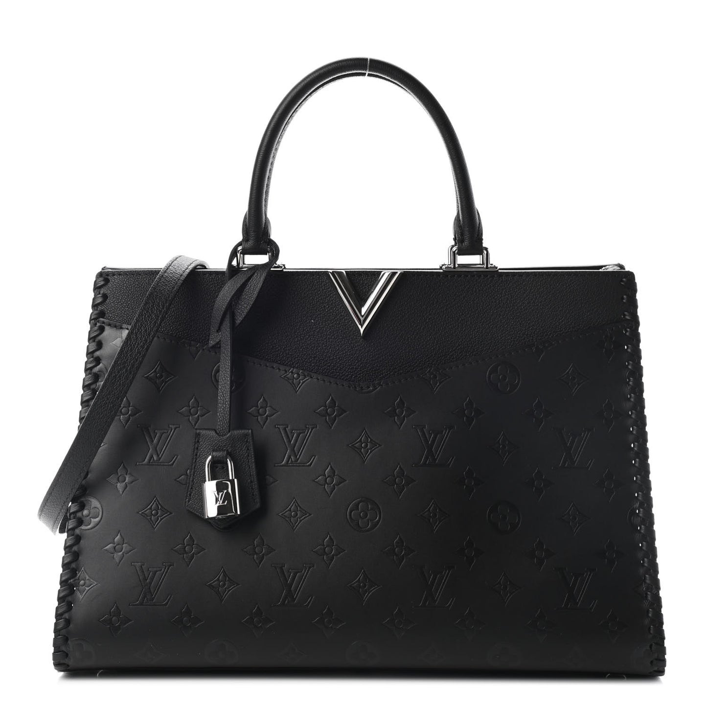 Monogram Cuir Plume Very Zipped Tote Black