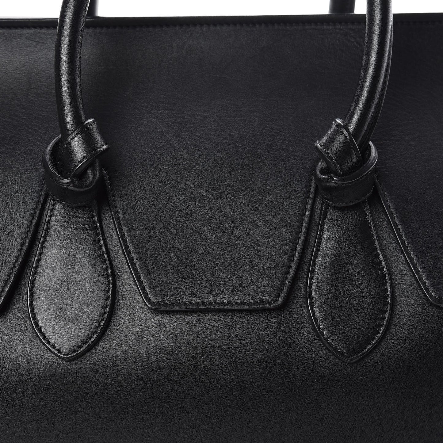 Smooth Calfskin Large Tie Knot Tote Black