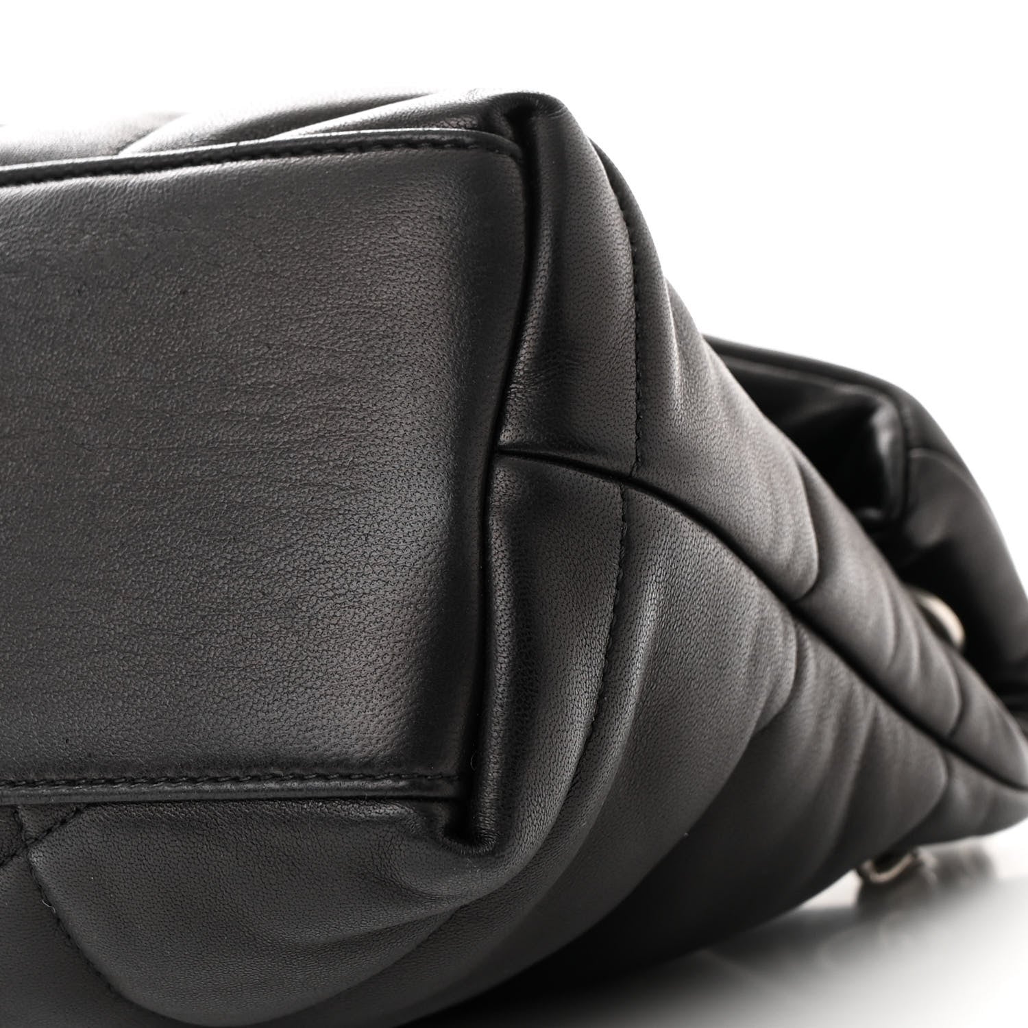 Saint Laurent Lambskin Quilted Small Loulou Puffer Monogram Chain Satchel Black 10 of 11