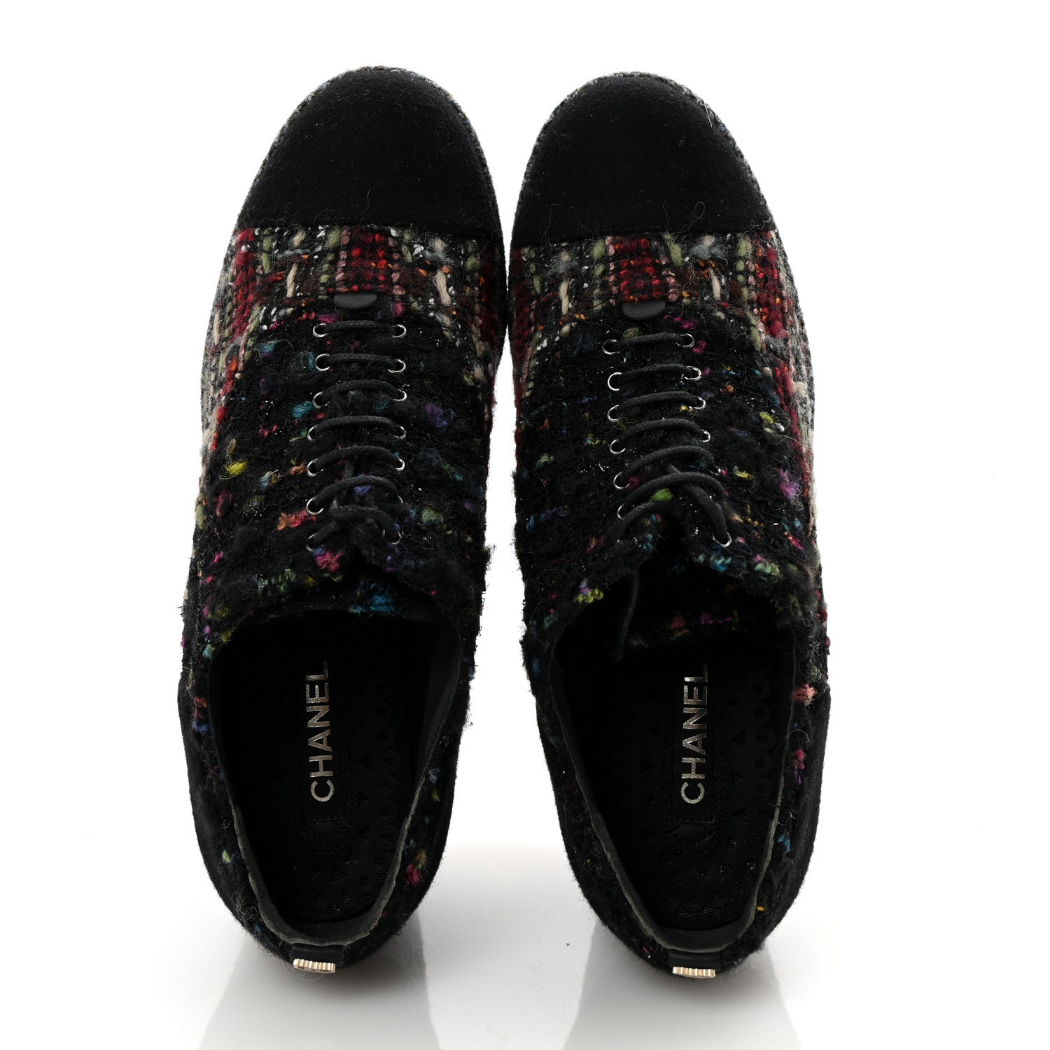 Chanel Tweed Lace Up Platform Oxford 39 Multicolor 2 of 8