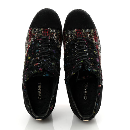Chanel Tweed Lace Up Platform Oxford 39 Multicolor 2 of 8