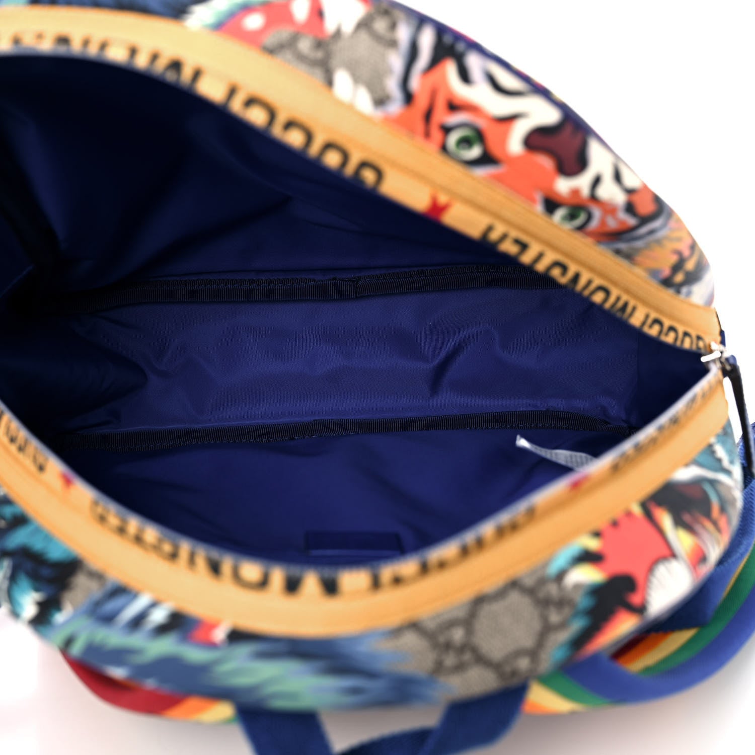 Gucci GG Supreme Monogram Childrens Animal Faces Backpack Blue 5 of 11