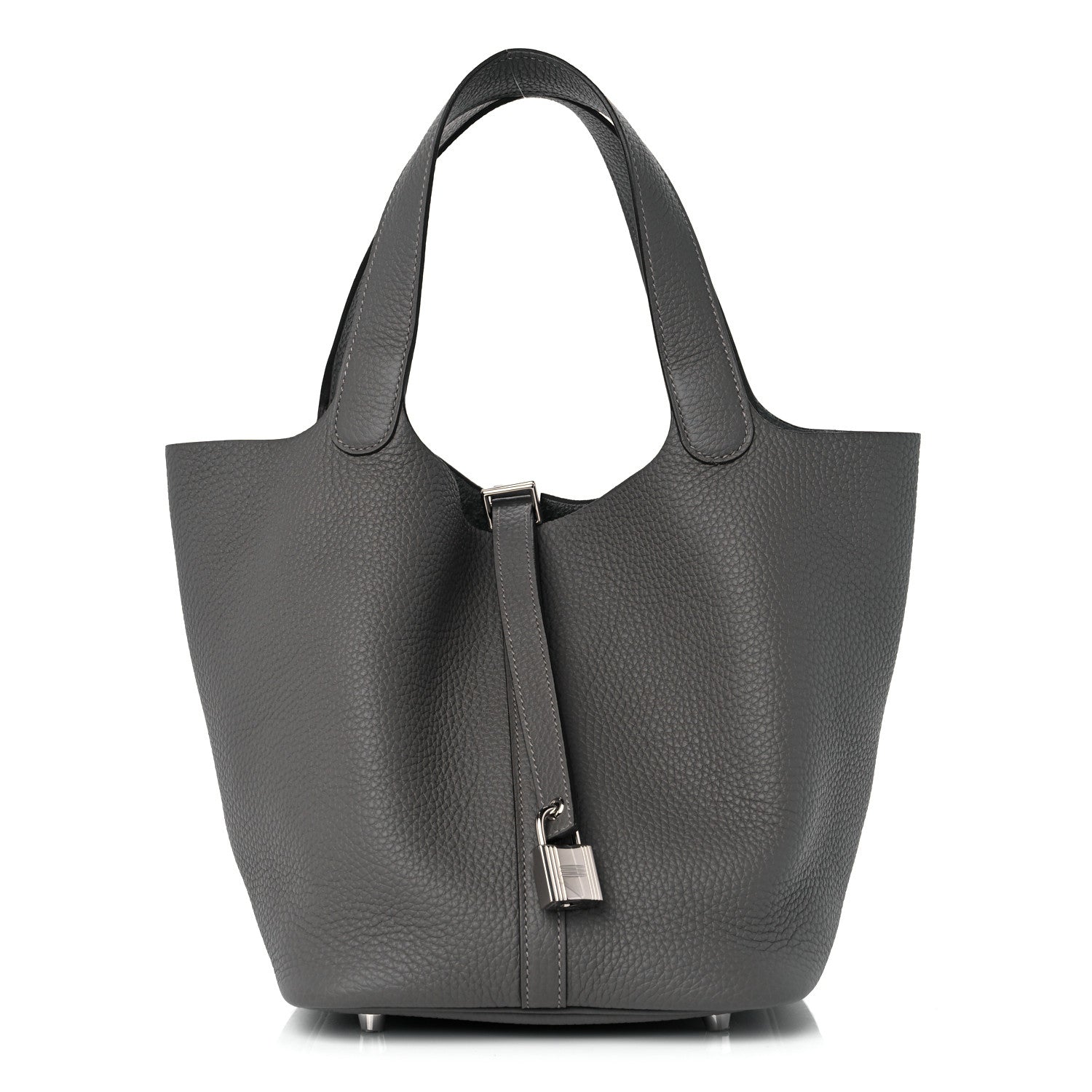 Hermes Taurillon Clemence Picotin Lock 22 MM Gris Meyer 1 of 10