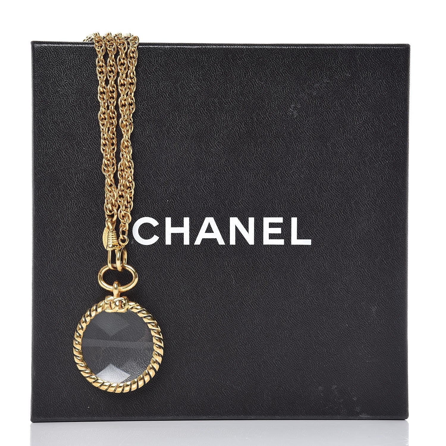Chanel Loupe Magnifying Glass Double Chain Necklace Gold 6 of 6