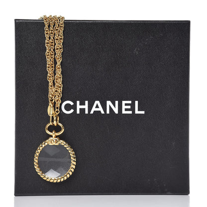 Chanel Loupe Magnifying Glass Double Chain Necklace Gold 6 of 6