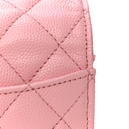 Chanel Caviar Quilted Flap Card Holder Wallet Light Pink 9 of 14