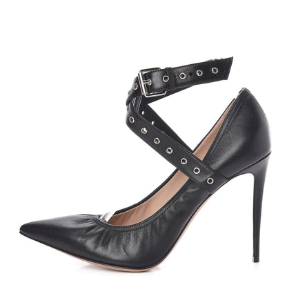 Valentino Garavani Nappa Love Latch Cross Strap 100mm Pumps 39.5 Black 1 of 8