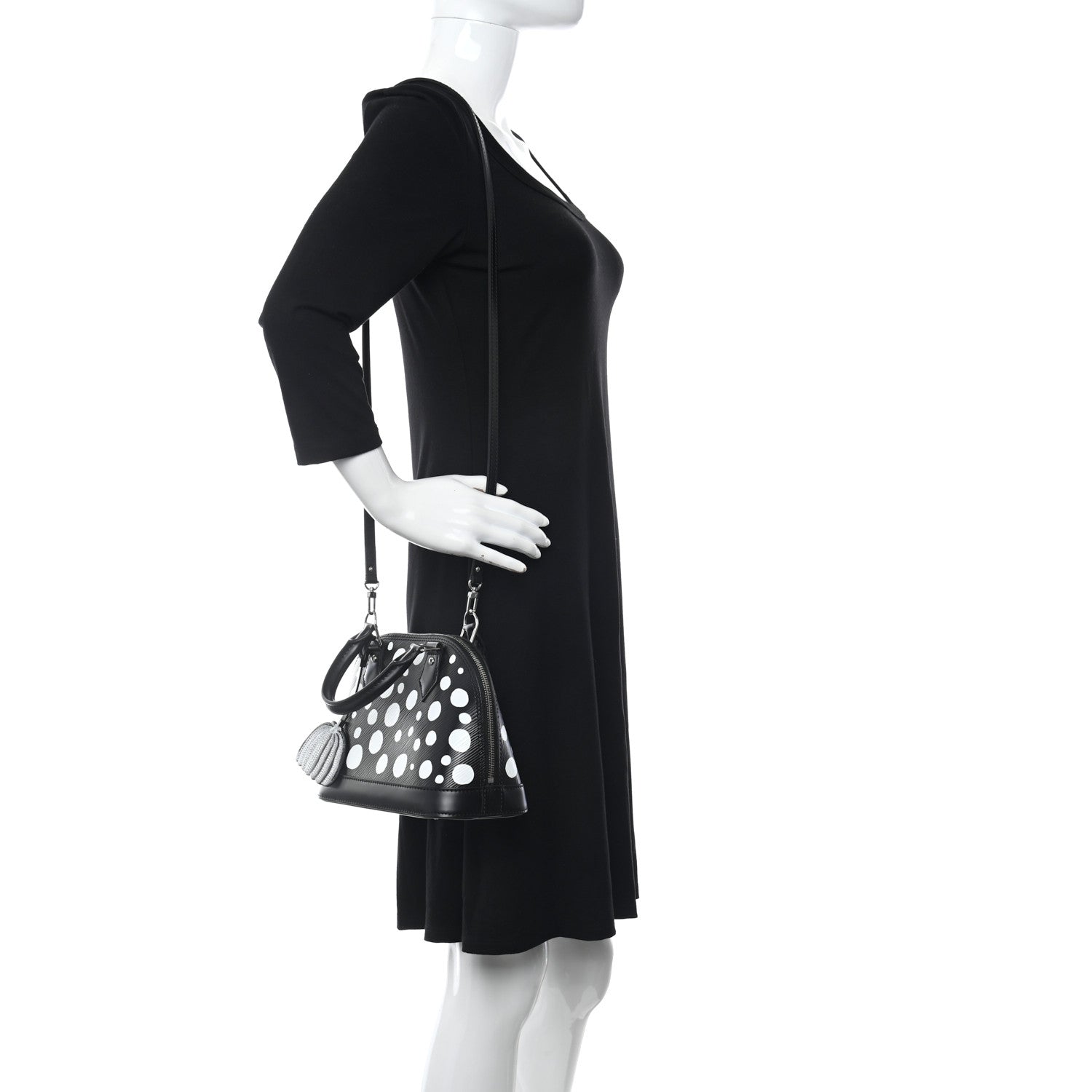 Louis Vuitton X YK Epi Alma BB Black White 2 of 10