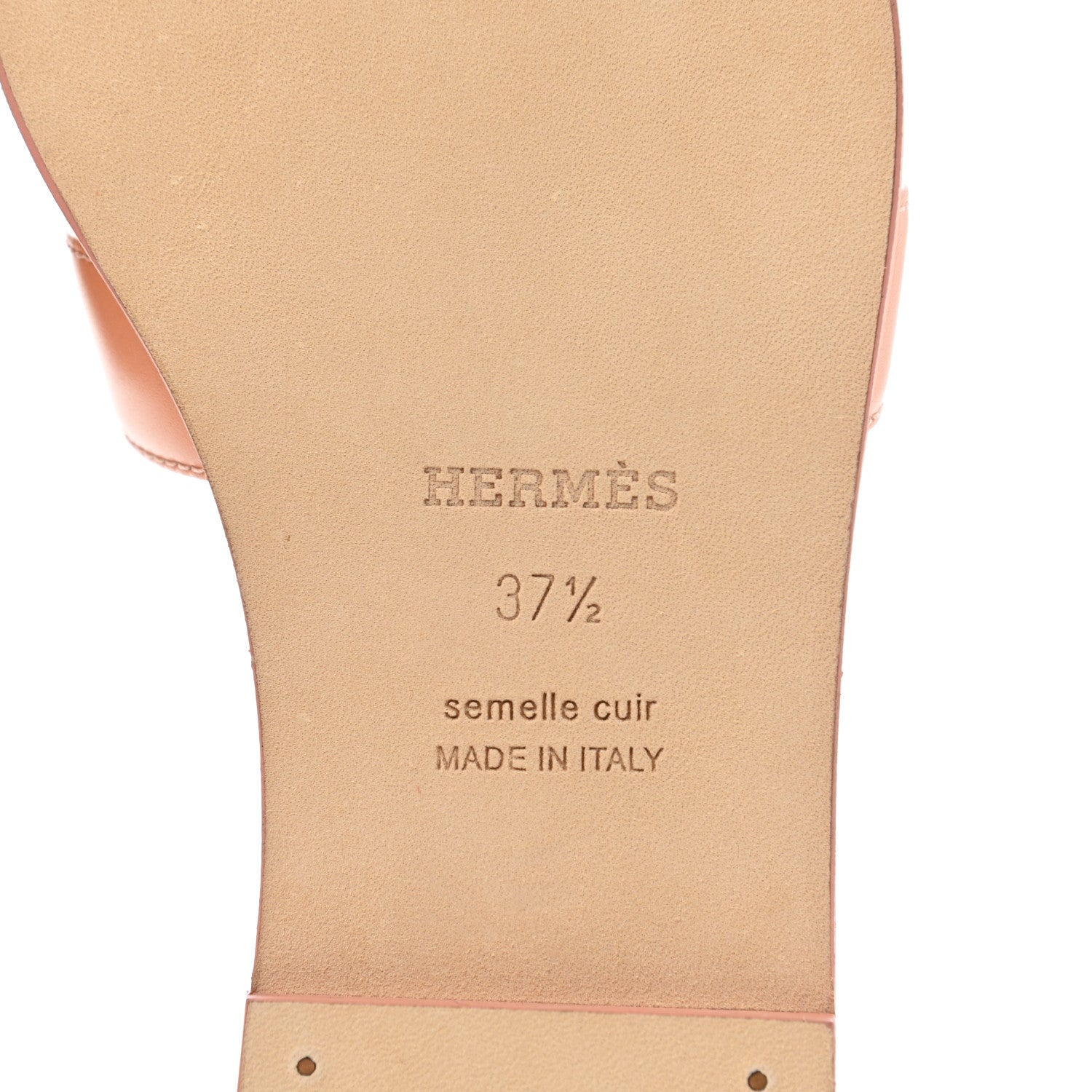 Hermes Box Calfskin Oran Sandals 37.5 Granit Rose 6 of 9