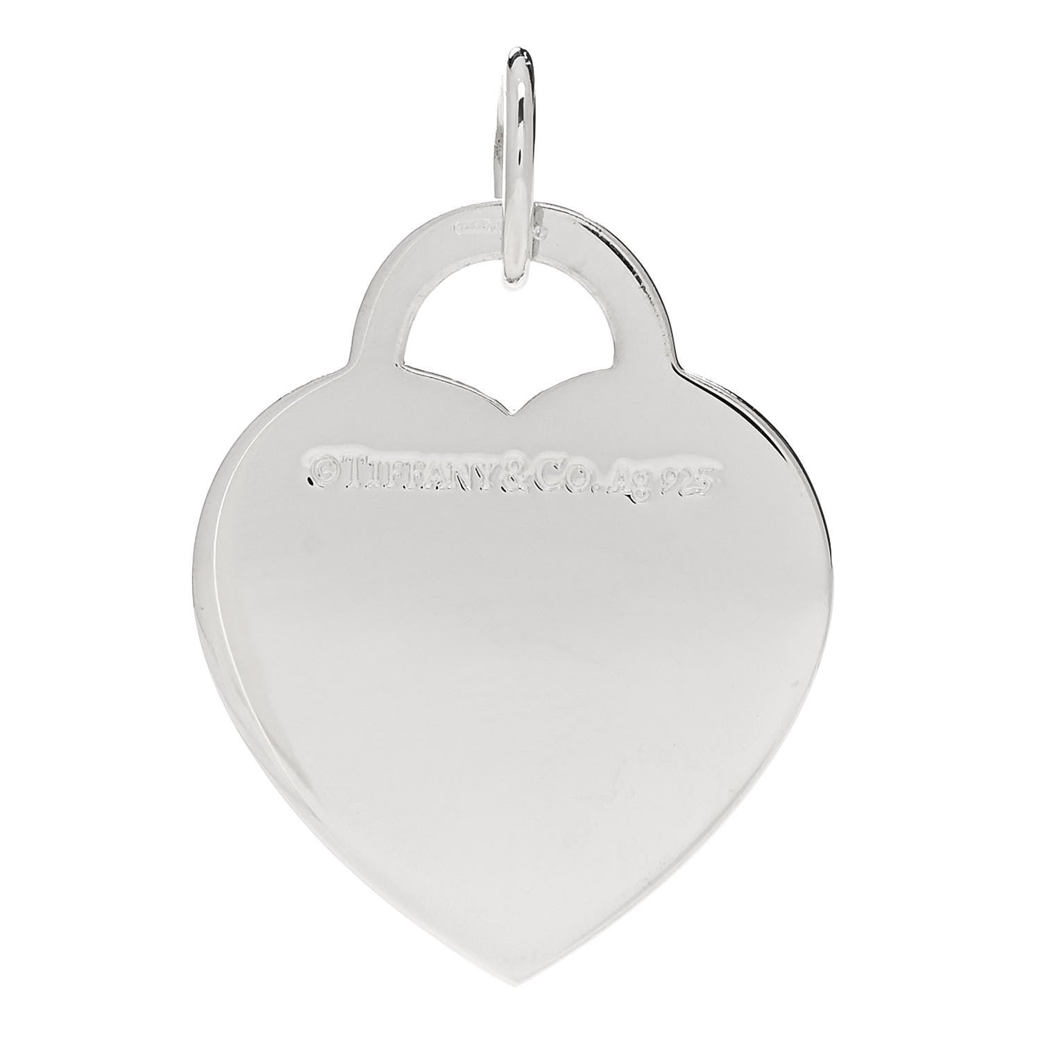 Tiffany Sterling Silver Enamel Return to Tiffany Heart Tag Charm Pink 3 of 5