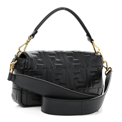 Fendi Nappa FF 1974 Embossed Baguette Black 3 of 9