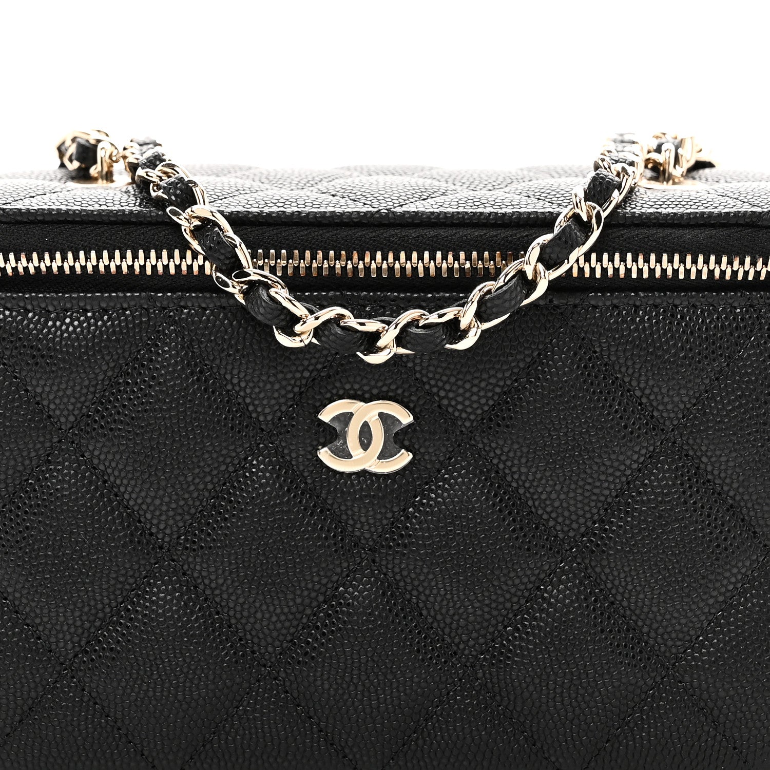 Chanel Caviar Quilted Small Vanity Case With Chain Black 9 of 12