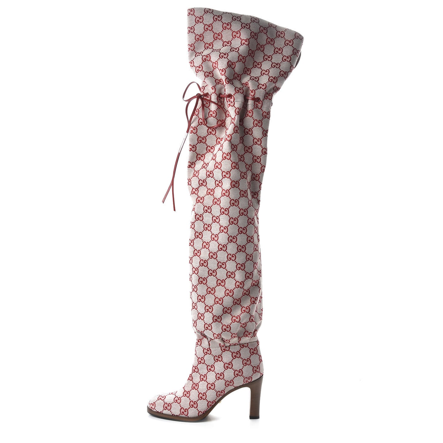Monogram Over The Knee Boots 37 Gardenia Hibiscus Red