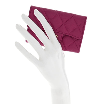 Chanel Caviar Quilted Flap Card Holder Wallet Purple 2 of 7