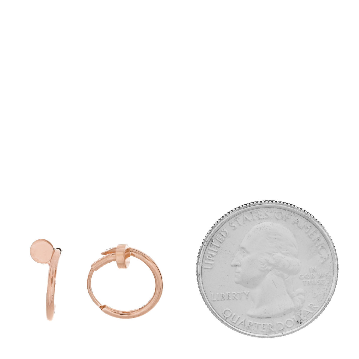 Cartier 18K Pink Gold Mini Juste Un Clou Hoop Earrings 2 of 6